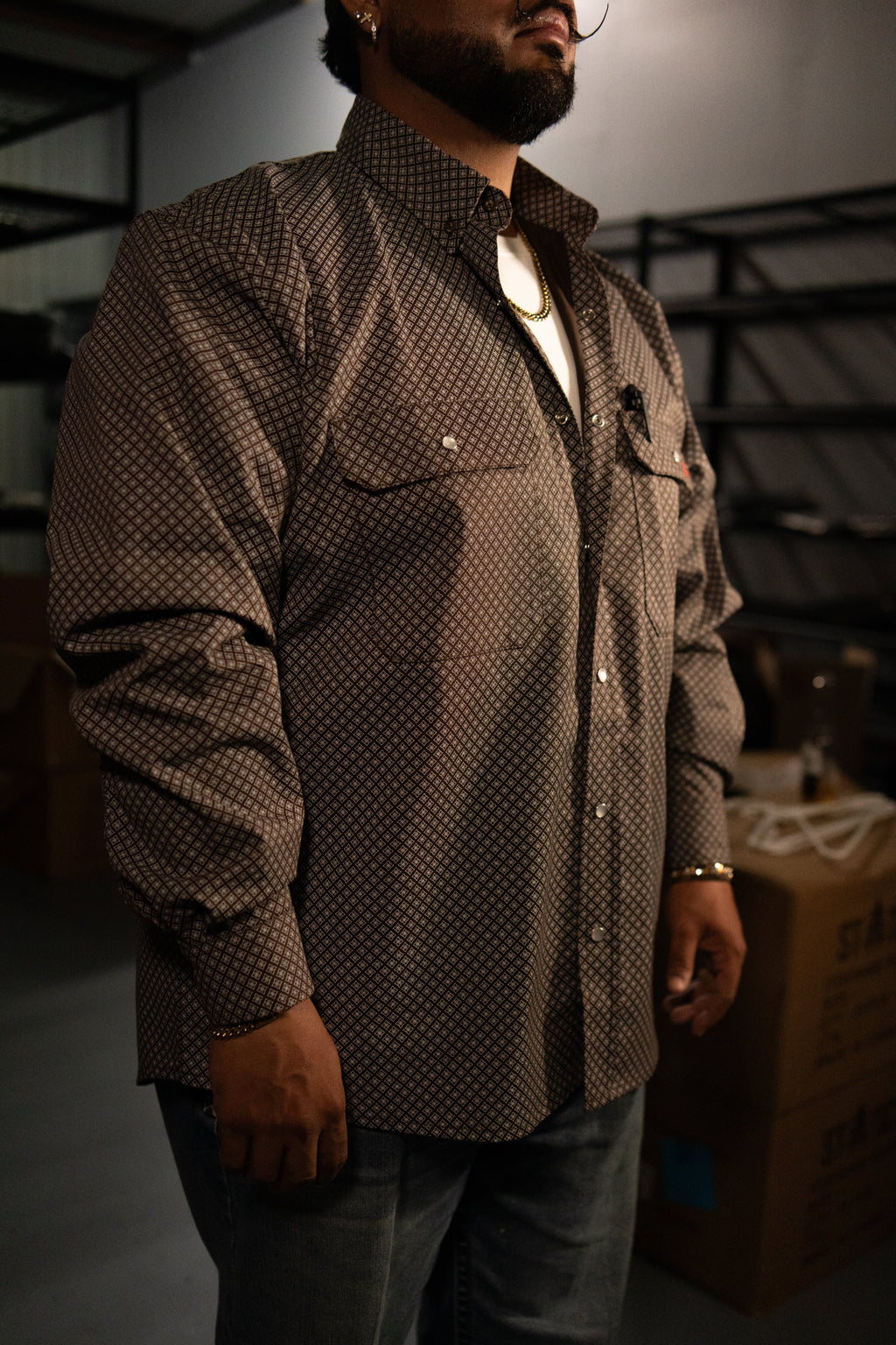 FR Pearl Snap Work Shirt - Copperhead - With U.S Flag