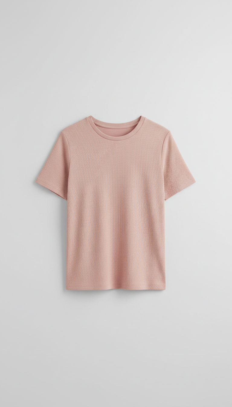 Blush clay ribbed tee