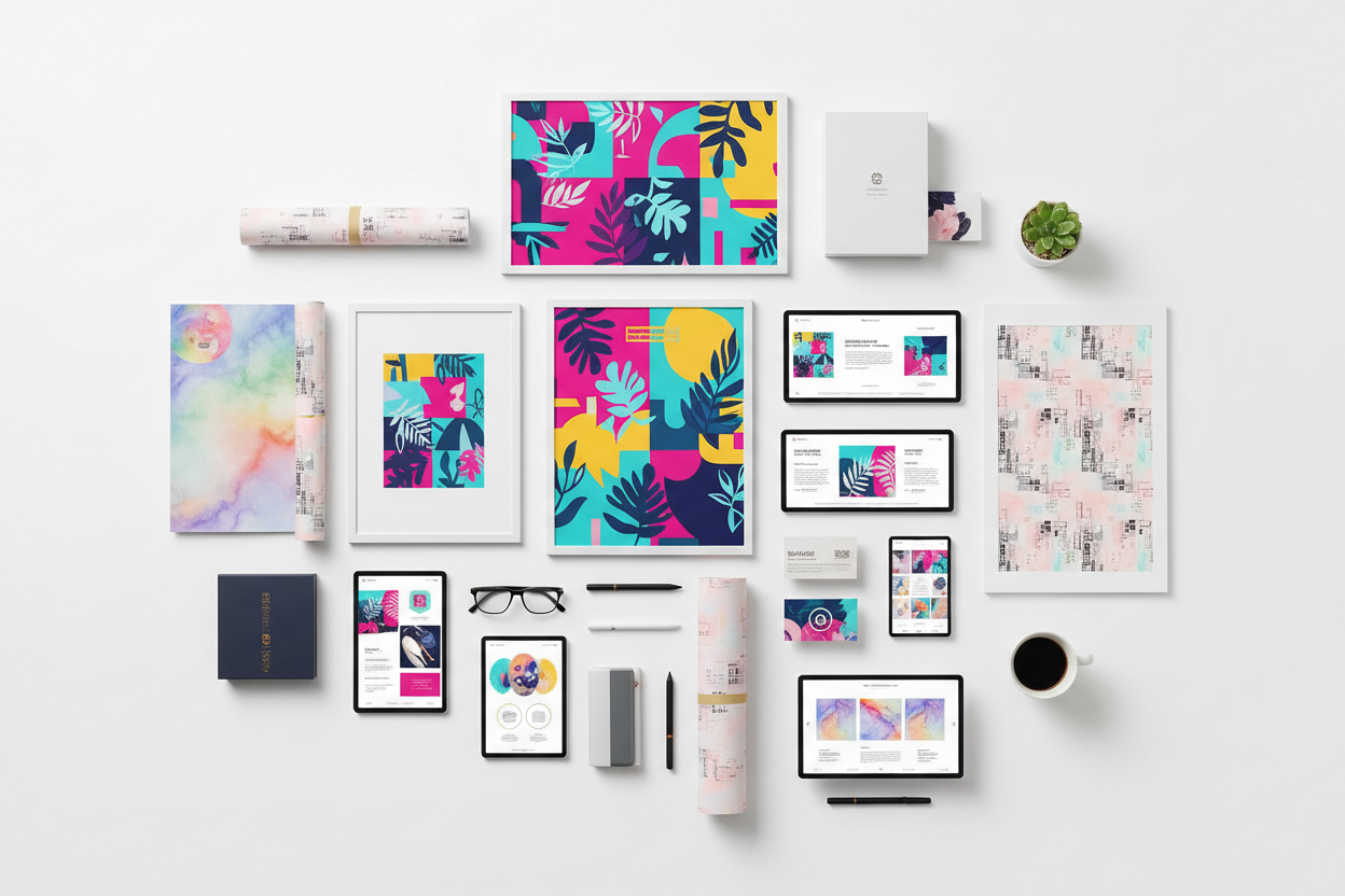 Creative Design Bundle digital products flat lay